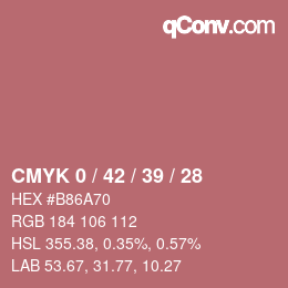 Color code: CMYK 0 / 42 / 39 / 28 | qconv.com