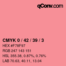 カラーコード: CMYK 0 / 42 / 39 / 3 | qconv.com