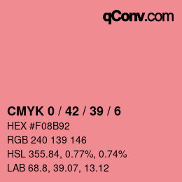 カラーコード: CMYK 0 / 42 / 39 / 6 | qconv.com