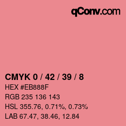 カラーコード: CMYK 0 / 42 / 39 / 8 | qconv.com