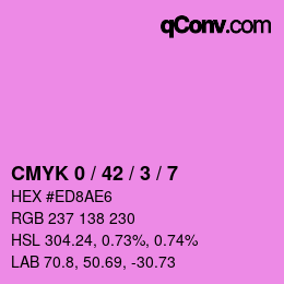カラーコード: CMYK 0 / 42 / 3 / 7 | qconv.com