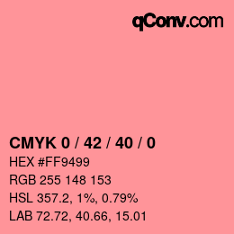 カラーコード: CMYK 0 / 42 / 40 / 0 | qconv.com