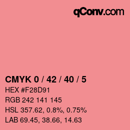 カラーコード: CMYK 0 / 42 / 40 / 5 | qconv.com