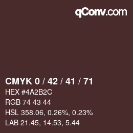 Color code: CMYK 0 / 42 / 41 / 71 | qconv.com
