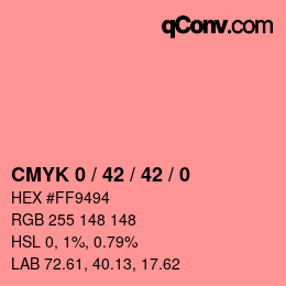 カラーコード: CMYK 0 / 42 / 42 / 0 | qconv.com