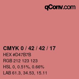 カラーコード: CMYK 0 / 42 / 42 / 17 | qconv.com
