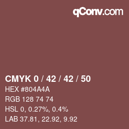 カラーコード: CMYK 0 / 42 / 42 / 50 | qconv.com