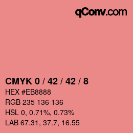 カラーコード: CMYK 0 / 42 / 42 / 8 | qconv.com