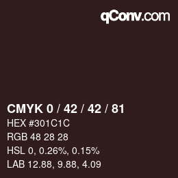 カラーコード: CMYK 0 / 42 / 42 / 81 | qconv.com