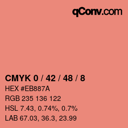 颜色代码: CMYK 0 / 42 / 48 / 8 | qconv.com