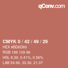 颜色代码: CMYK 0 / 42 / 49 / 26 | qconv.com