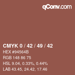 カラーコード: CMYK 0 / 42 / 49 / 42 | qconv.com