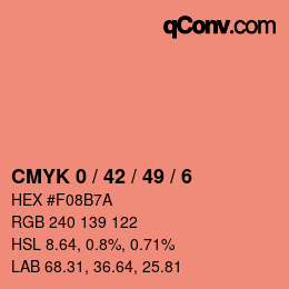 カラーコード: CMYK 0 / 42 / 49 / 6 | qconv.com