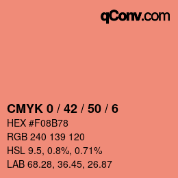 Color code: CMYK 0 / 42 / 50 / 6 | qconv.com