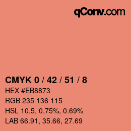 カラーコード: CMYK 0 / 42 / 51 / 8 | qconv.com