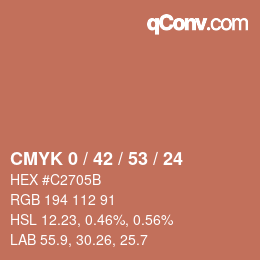 Color code: CMYK 0 / 42 / 53 / 24 | qconv.com