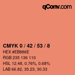カラーコード: CMYK 0 / 42 / 53 / 8 | qconv.com