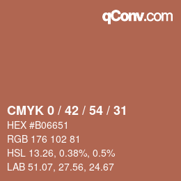 Color code: CMYK 0 / 42 / 54 / 31 | qconv.com