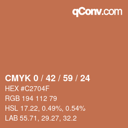 Color code: CMYK 0 / 42 / 59 / 24 | qconv.com