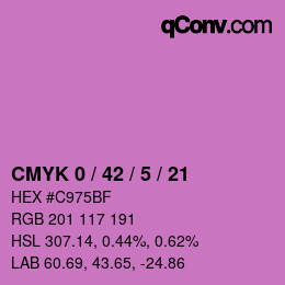 カラーコード: CMYK 0 / 42 / 5 / 21 | qconv.com