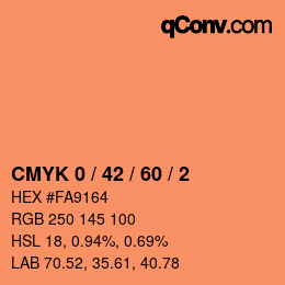 Farbcode: CMYK 0 / 42 / 60 / 2 | qconv.com