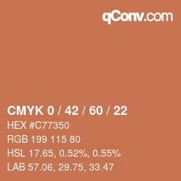 カラーコード: CMYK 0 / 42 / 60 / 22 | qconv.com