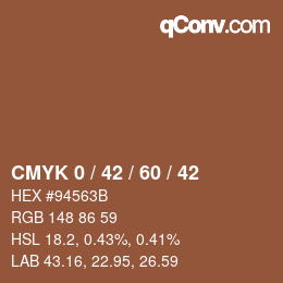 Color code: CMYK 0 / 42 / 60 / 42 | qconv.com