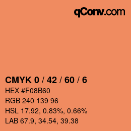 カラーコード: CMYK 0 / 42 / 60 / 6 | qconv.com