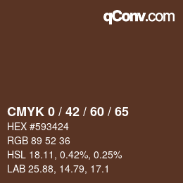 カラーコード: CMYK 0 / 42 / 60 / 65 | qconv.com