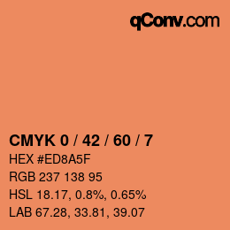 Color code: CMYK 0 / 42 / 60 / 7 | qconv.com