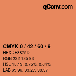 Farbcode: CMYK 0 / 42 / 60 / 9 | qconv.com