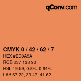 颜色代码: CMYK 0 / 42 / 62 / 7 | qconv.com