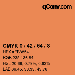 Farbcode: CMYK 0 / 42 / 64 / 8 | qconv.com