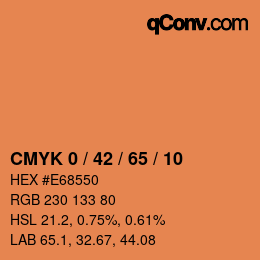 カラーコード: CMYK 0 / 42 / 65 / 10 | qconv.com