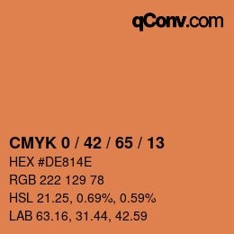 Farbcode: CMYK 0 / 42 / 65 / 13 | qconv.com