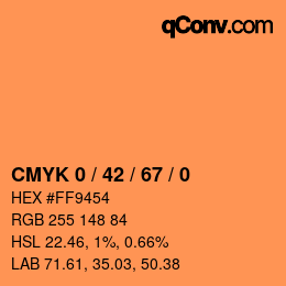 カラーコード: CMYK 0 / 42 / 67 / 0 | qconv.com