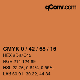 Color code: CMYK 0 / 42 / 68 / 16 | qconv.com