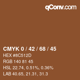 颜色代码: CMYK 0 / 42 / 68 / 45 | qconv.com
