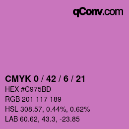 カラーコード: CMYK 0 / 42 / 6 / 21 | qconv.com