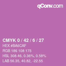 カラーコード: CMYK 0 / 42 / 6 / 27 | qconv.com