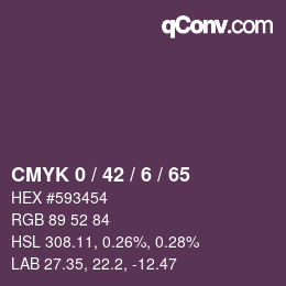 Color code: CMYK 0 / 42 / 6 / 65 | qconv.com