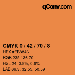 颜色代码: CMYK 0 / 42 / 70 / 8 | qconv.com