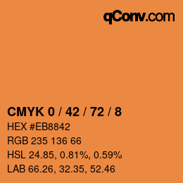 カラーコード: CMYK 0 / 42 / 72 / 8 | qconv.com