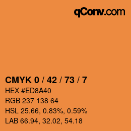 颜色代码: CMYK 0 / 42 / 73 / 7 | qconv.com