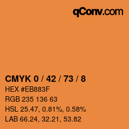 Color code: CMYK 0 / 42 / 73 / 8 | qconv.com