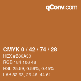 Color code: CMYK 0 / 42 / 74 / 28 | qconv.com