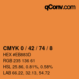 颜色代码: CMYK 0 / 42 / 74 / 8 | qconv.com