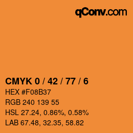 Color code: CMYK 0 / 42 / 77 / 6 | qconv.com