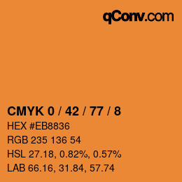 Color code: CMYK 0 / 42 / 77 / 8 | qconv.com