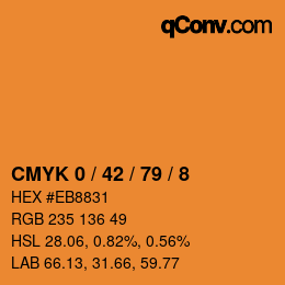 カラーコード: CMYK 0 / 42 / 79 / 8 | qconv.com